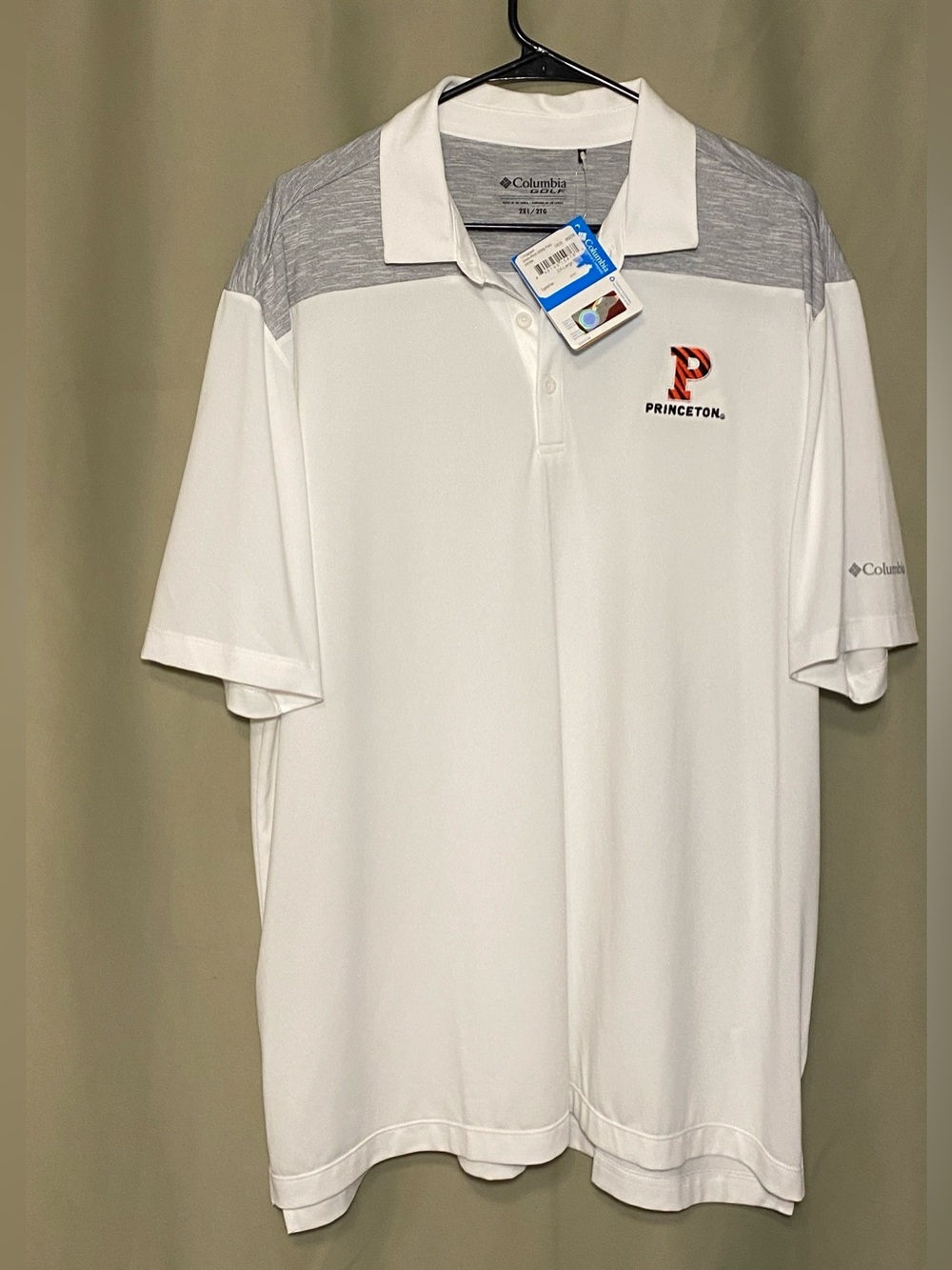 Princeton Columbia Golf  Omni-Wick Utility  Short Sleeve Polo White Men 2XL NWT